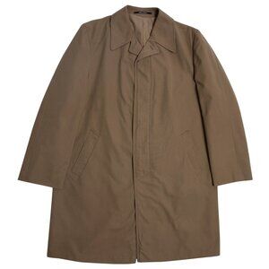 ? (France) Tergal Canvas Weave Revere Collar Balmacaan Coat : XL